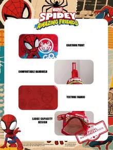 1pc Marvel Official Spiderman Graphic Crossbody Bag, Boys' Casual Shoulder Bag, Lightweight Adjustable Strap Chest Bag, Cartoon Coin Purse, Suitable For Boys, Young Fans, Students, Daily School, Outdoor Play, Theme Park, Vacation, Convenient For Carrying Snacks - Red - View 11