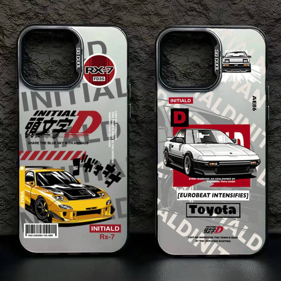 Funda de teléfono con diseño de automóvil deportivo de estilo JDM para A15, A35, A54, A03, A24, A04, A25, A14, A1 - Negro - Ver 1
