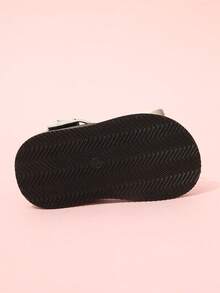 Children's Fashion Metal Buckle Student Flat Sandals, Casual Sandals - Black - View 6