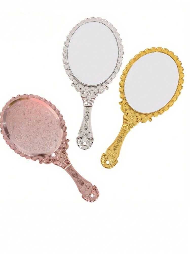 1/2/4/10/30pcs Vintage Handheld Mirror, Compact Gold Princess Mirror, Portable Makeup Mirror, Suitable For Classroom, Children's Party, Travel And Other Princess-Themed Small Gifts - Multicolor - View 5