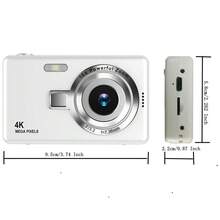 4K Digital Camera, 16X Optical Zoom, 2.4" HD Screen, Pixel Video, Creative Compact Digital Camera, CCD Camera, Suitable For Students, Beginners, Teenagers And Adults, Free DIY Crystal Sticker - Q12 Pink + Crystal Sticker - View 8