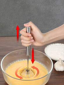 2pcs Baking Tools Thickened Egg Beater Semi-Automatic Whisk - Multicolor - View 3