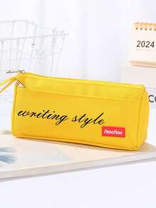 Customized Text LOGO Minimalist Pencil Case, Large Capacity Stationery Bag, Pencil Pouch For Students, Back To School Gift, Personalized Pencil Bag - Multicolor - View 7