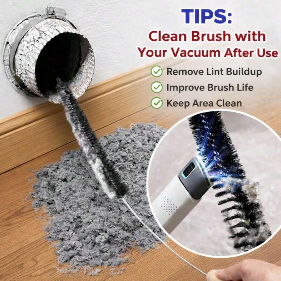 1pc Washing Machine Cleaning Brush, Dryer Vent Cleaning Brush, Hair Removal Brush, Multi-Purpose Pipe Cleaning Brush, Soft Long Handle Brush