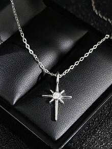 MOONSO Luxury Unique Silver Hexagram Design Everyday Necklace X7960 For Women - Silver - View 4