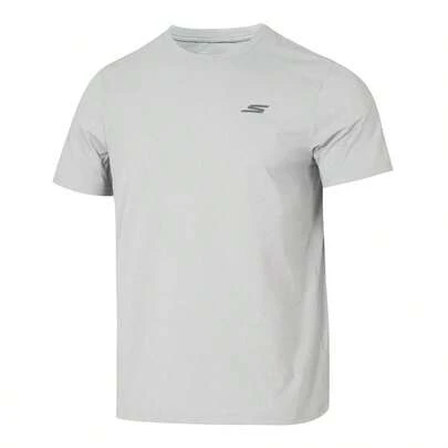 Skechers Unisex T-Shirt, Summer Lightweight Knit Crew Neck Casual Outdoor Sports Short Sleeve T-Shirt