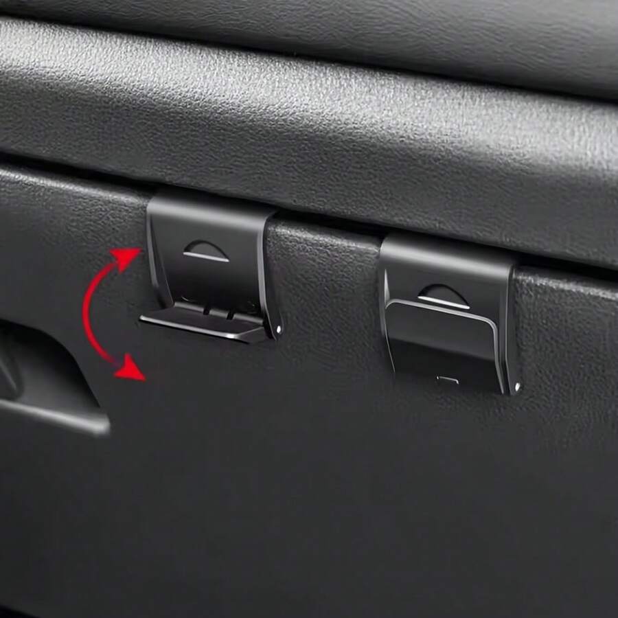 1pc Foldable Hidden Car Door Hook | Minimalist Black Car Storage Hook, Lightweight & Durable, Firm Grip, Space-Saving Design, Suitable For Most Vehicles, Streamlined Hook Shape, Compact & Sturdy Structure, Made Of PE Material - Multicolor - View 1
