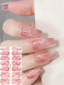 防水自粘美甲贴纸套装，新款设计，适合秋冬季美甲DIY - 粉色 - 查看 7