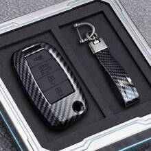 Custodia in fibra di carbonio ABS per chiave di Kia K2 Rio Sorento K4 Cerato Forte Picanto Stonic Carnival Soul K3 K5 Sportage R Optima Telluride Seltos Ceed - 3 pulsanti - Visualizzare 1