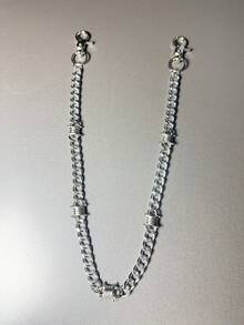 Dây xích Thorn Chain Punk bằng thép titan kiểu Cuban Link, phụ kiện đeo eo cho nam giới, thích hợp cho các hoạt động ngoài trời, kỳ nghỉ, du lịch, làm phụ kiện trang phục và làm quà tặng. - Bạc - Xem 5