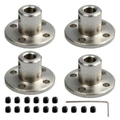 4Pcs Flange Shaft Coupling Set, Flange Coupling Connector For Motor Shafts And DIY Parts(5mm)