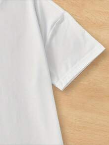 Kurzärmeliges, Modisches Damen-T-Shirt Mit Rundhalsausschnitt In Zitronengelb - White - View 4