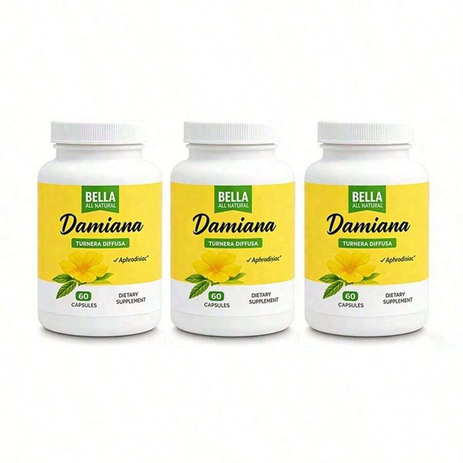 Bella Damiana Leaf Capsules – 1000 Mg Per Serving – Herbal Supplement For Energy & Mood Support – Non-GMO, Gluten-Free – 60 Capsules - 3件 - 查看 1