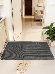 1pc Heavy-Duty Material Can Be Cut As Needed, Home Coir Entrance Mat, Easy-To-Clean Scraper Doormat, Wear-Resistant Outdoor Carpet, Home & Commercial Entrance Coir Doormat, Customizable. Modern Geometric Entrance Mat, Brown, Gray Tones With Spiral Concentric Circle Texture, Minimalist Style Suitable For Entryway, Wabi-Sabi Inspired Entrance Area. - Multicolor - View 5