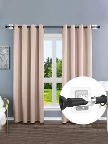 10pcs Curtain Rod Without Drilling, Bracket Without Drilling Curtain Rod Bracket Self-Adhesive Curtain Rod Bracket Nail Free Adjustable Curtain Rod Hook Bathroom Kitchen Bathroom Hotel - Multicolor - View 2