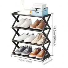 Zapatera Organizadora de 4 Niveles, Estante Plegable para Zapatos, Ahorra Espacio, Organizador Multiusos para Hogar - Ver 5