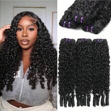 Beafay Burmese Curly Easter Day Human Hair Bundles 18 20 22 Inch Curly Bundles Unprocessed Burmese Raw Christmas Hair Accessories Real Human Hair Natural Color Human Hair Weft Extensions Virgin Hair Kinky Curly Bundles Water Wave Human Hair Bundles For Women Soft And Full No And Shedding, Dyed, Curled, And Styled Freely Cheap Suitable For Women Will Give You Shining Look For Daily Life, Like Wedding,Makeup,Lashes, Dates, And Theme Parties And So On Pelucas Curly Wigs Human Hair, Makeup, Your 2026 Beauty Glow-Up Awaits,Luxe Gifts For Moments That Matter #PremiumGifts New Year Human Hair Extensions Curly Hair Extensions Music Festival Hairstyles No Damage Hair Extensions For Festival Wedding Hair Wefts Festival Hairstyles With Hair Extensions Special Occasion Hair Extensions Hair Extensions For Wedding & Music Festival Hairstyles New Easter Bunny Style Long Hair Pieces For Women Natural Looking Hair Extensions - Natural Black - 查看 1