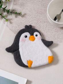 DIY Handmade Wool Felt Animal Pattern Coaster Set, Creative Coaster DIY Kit With Instructions, Simple And Easy For Beginners - Little Penguin Coaster DIY Material Kit - View 2