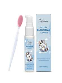 猫咪下巴黑头去除免洗泡沫油，尾部沐浴香波，犬猫通用宠物清洁套装，猫咪下巴痤疮去除护理套装 - 温和去除猫咪下巴黑头，含清洁液 - 淺藍色 - 查看 10