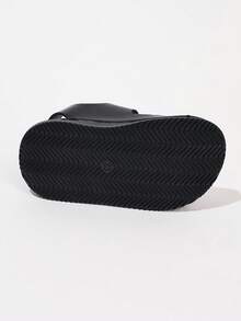 Children's Fashion Flat Sandals, Hook And Loop Closure Sandals For Toddlers & Kids - Black - View 6