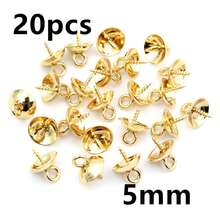 20pcs Stainless Steel Peg Bails Metal Gold Tone Screw Eyes Bails Top Drilled Beads End Caps Pendant DIY Charms Connectors Jewelry Findings - Peg Bails - View 9