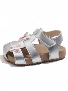 1 Đôi dép xăng đan hình bướm cho bé, giày tập đi thời trang đa năng cho bé gái. - Bạc - Xem 6