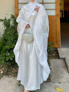 Shiny Butterfly Kaftan, Occasion Kaftan, Party Dress, Casual Kaftan, Daily Dress, Elegant Fashion Kaftan - White - View 5