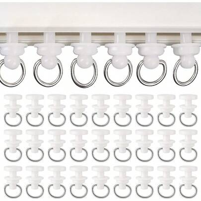 Pack Heavy - Duty Curtain Track Gliders - Smooth - Sliding Plastic Rollers Ceiling Mounted Tracks, Window Drapes, Shower Curtains Sliding Room Dividers