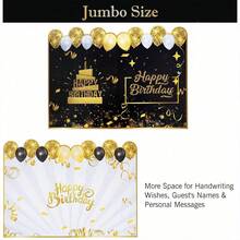 1pc Large Birthday Greeting Cards, Giant Black And Gold Happy Birthday Signature Message Board, Surprise Birthday Party Greeting Cards, Can Write Blessings, Suitable For Any Birthday Party Message Card, Birthday Message Commemorative Book Greeting Card - View 5
