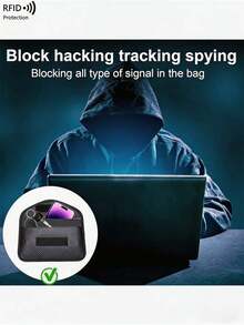 RFID Signal Blocking Bag, Car Key Fob Protector, Anti-Theft Anti-Loss Key Holder, Mobile Phone Signal Shielding, Anti-Tracking Anti-Hacking, Credit Card Anti-Skimming - Black - View 9