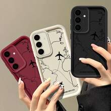 2026's Latest Hot-Selling Travel Airplane Route Pattern Mobile Phone Case, Compatible With Samsung Galaxy S25, S24, S23, S22, S21, S20, A26, A36, A55, A35, A06, A16, A05, A14, A24, A34, A54, A15, A05S, A25, A23, A33, A53, A73, A13 4G/5G, And 11/11 Pro/11 Pro Max, 12/12 Pro/12 Pro Max, 13/13 Pro/13 Pro Max, 14/14 Pro/14 Pro Max, 15/15 Pro/15 Pro Max, 16/16 Pro/16 Pro Max, 17/17 Pro/17 Pro Max, Air 16E. Silicone Case With Grip And Military-Grade Shockproof Protection. - Black - View 7