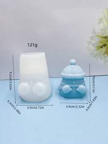 新款圣诞雪人瑜伽姿势蜡烛硅胶模具，DIY圣诞泡泡雪人香氛蜡烛硅胶模具 - A-白色 - 查看 2