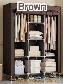 1 chiếc tủ quần áo di động nhiều tầng đa chức năng, dễ lắp ráp, dung tích lớn, tủ đựng đồ chống bụi cho phòng ngủ, tiết kiệm không gian, lưu trữ quần áo và chăn ga gối đệm đơn giản, lớp phủ chống bụi giúp phòng ngủ gọn gàng, phù hợp cho sinh viên, phòng ngủ, phòng trọ, nhà ở, trường học, quà tặng ngày lễ. - nhiều màu - Xem 4