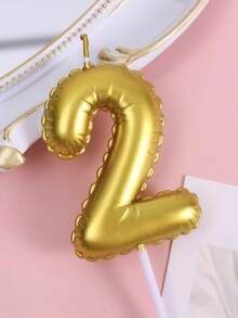 1件金色花卉裝飾 手繪生日數字0-9生日蠟燭 生日蛋糕裝飾 生日派對裝飾 適用於生日、週年紀念、性別揭曉派對、單身女派對、畢業典禮 - 金色 - 查看 17