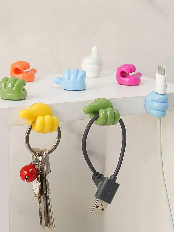 10pcs Handmade Rubber Cable Clips - Perfect Little Tool For Organizing Cables And Cords! (Random Colors)