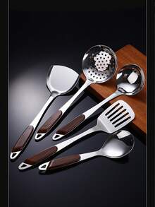 4pcs/6pcs Imitation Peachwood Kitchen Utensil Set, Non-Stick Spatula, Spoon, Ladle, Cooking Tools For Home Use - Silver - View 13