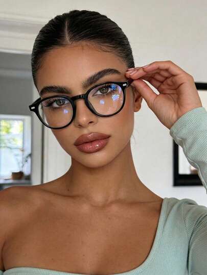 男女通用电脑/游戏/电视/手机专用轻便眼镜，时尚无度数眼镜框，光致变色眼镜，透明镜片变浅灰色