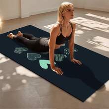 1 pieza Esterilla de yoga de 71*22 pulgadas, disponible en varios patrones florales - Esterilla de fitness antideslizante y resistente al desgaste, extra ancha y gruesa, para entrenamiento de yoga principiante en casa/profesional - Multicolor - Ver 2