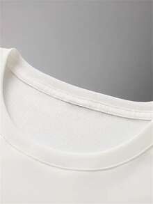 Disney Mickey And Minnie Mouse With Princess Design And Tea - White T-Shirt - Casual Style, 100% Pure Graphic T-Shirt, Round Neck, Short Sleeve, Soft And Comfortable, Urban Fashion For All Seasons, Casual Wear | Round Neck T-Shirt - 白色 - 查看 2