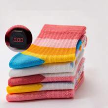 5 Pairs 2026 Spring/Summer New Kids' Mesh Socks, Girls' Breathable Heart & Rainbow Mid-Calf Socks, Middle School Students' Sports & Campus Versatile Socks, Summer Little Girls' Heart & Rainbow Stripe Thin Breathable Socks, Back To School Essential - Multicolor - View 11