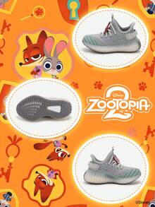 Authentic collaboration with Zootopia 2 | A pair of Disney children's sports shoes,, suitable for daily and holiday outdoor wear, comfortable fit for the feet, anti-slippery, wear-resistant and breathable (childshoes), sports, shoes, shoes, shoes, shoes, shoes, shoes, shoes, shoes, shoes, shoes, shoes, shoes, shoes, shoes, shoes, shoes, shoes, shoes, shoes, shoes, shoes, s0, shoes shoes？ girls' shoes) - 灰色 - 查看 4
