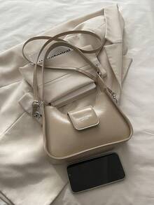 2026 New Minimalist French Style Handbag, Niche Underarm Bag, Fashionable Commuter Bag, Elegant Shoulder Bag - Khaki - View 3