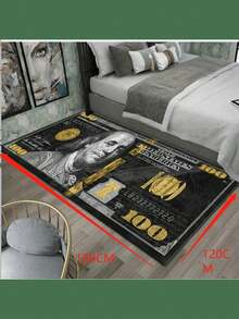 1pc 50 100 Dollar, 50 100 200 500 Pound Coin Creative Sofa Blanket, Coffee Table Mat, Suitable For Kitchen, Bedroom, Living Room, Multiple Sizes, Blue, Pink, Black, Gray, Yellow, High-End Printed Washable Carpet, Bedroom Decor, Room Decor, Small Rug, Blanket, Outdoor Mat, Garden Mat, Living Room Carpet, Plush Carpet, Thickened Carpet, Thick Carpet, Fluffy Carpet, Thickened Carpet, Fleece Carpet, Autumn/Winter Carpet, Thickened/Plush - Nhiều màu - Xem 2