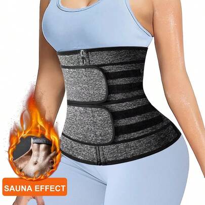 1pc Sauna Effect Waist Trimmer, Sweat Neoprene Rubber Waist Trainer Belt For Workout