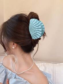 3pcs Spring/Summer Sweet Matte Crackle Shell Hair Clips, Minimalist Fresh Style Suitable For Daily And Beach Vacation Use - Multicolor - View 2