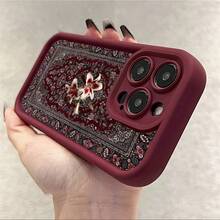 Elegant Lily & Persian Pattern, Suitable As Birthday Or Christmas Gift For Couples, Girlfriends, Daughters, Teens - Burgundy - View 3