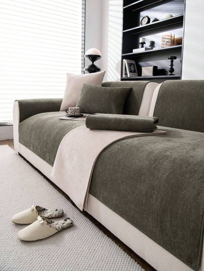 1pc Fashion Versatile Sofa Seat Cushion Cover, Luxury Minimalist Design, Suitable For All Seasons, Anti-Slip Anti-Dust Anti-Scratch, Protect Sofa, Decor For Living Room Bedroom Office Club Party, Fit 1-4 Seater Sofa, L-Shaped Sofa