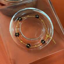 1pc Fashionable Delicate Twisted Faux Pearl Stainless Steel Bracelet, Handmade Woven Faux Crystal Flower Bead Chain, Suitable For Women's Daily And Party Wear - Beaded Flower Bracelet - View 9