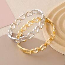 1Pc Charming And Elegant Bohemian Bracelet With A Cute Heart-Shaped Hollow Design. - Heart-shaped Bracelets - View 2