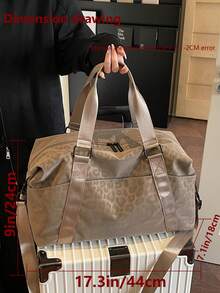 大容量豹纹PU皮手提包，多口袋旅行包，时尚托特包健身包，干湿分离瑜伽包，多功能旅行包，轻便训练包，适合学生、医生、护士、教师、上班族、商务人士、健身房、医院、邮轮、学校、机场、户外、徒步、训练、工作、旅行、周末、假日礼物、生日礼物，行李袋，旅行包，过夜包，耐用随身包，夏季度假必备旅行用品，旅行必备收纳袋，夏季旅行配件 - 彩色 - 查看 3